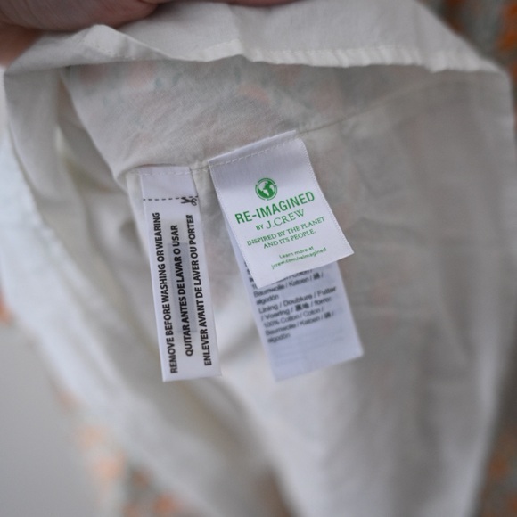 J.Crew XS Women’s Peach Print Smocked Midi Dress Puff Sleeve Summer Cottagecore - Picture 9 of 12